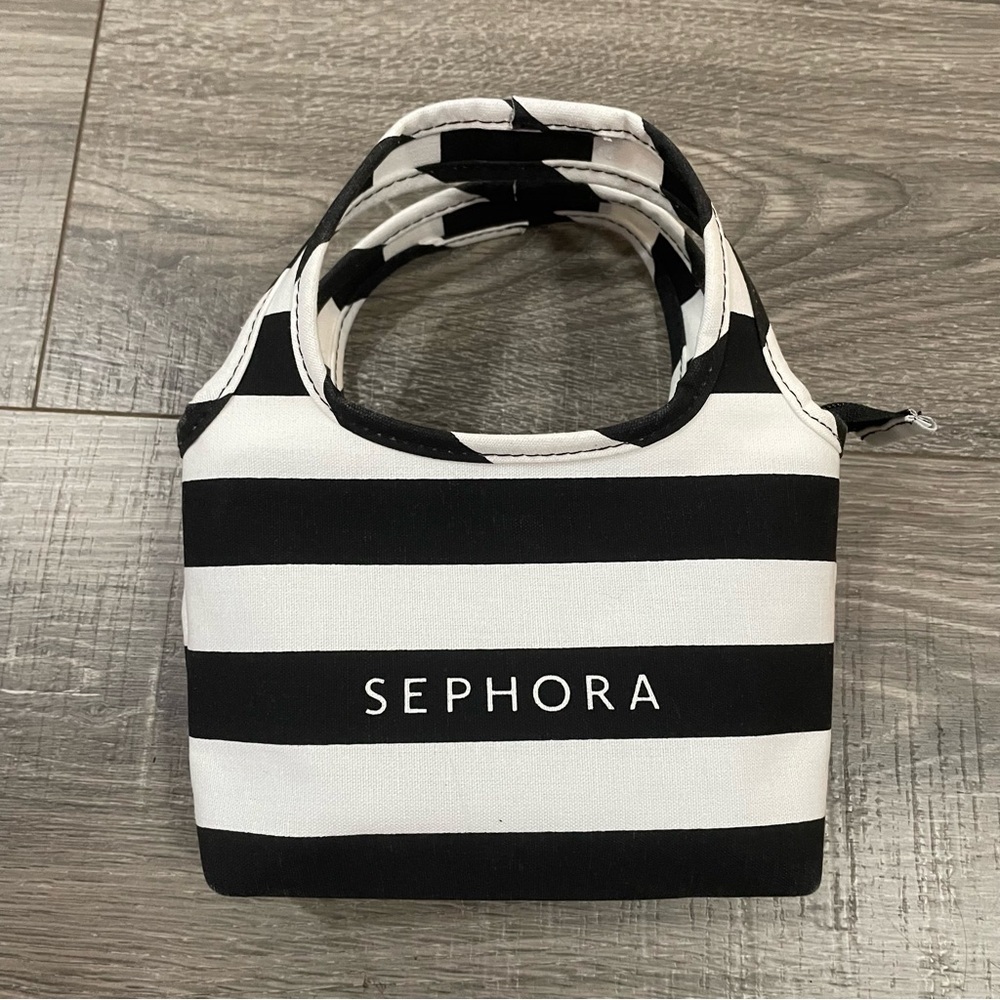 NWOT Sephora Black and White Striped Women's Bag